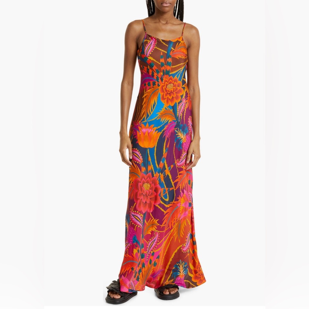 Farm Rio Bias Cut Tropical Slipdress Like New